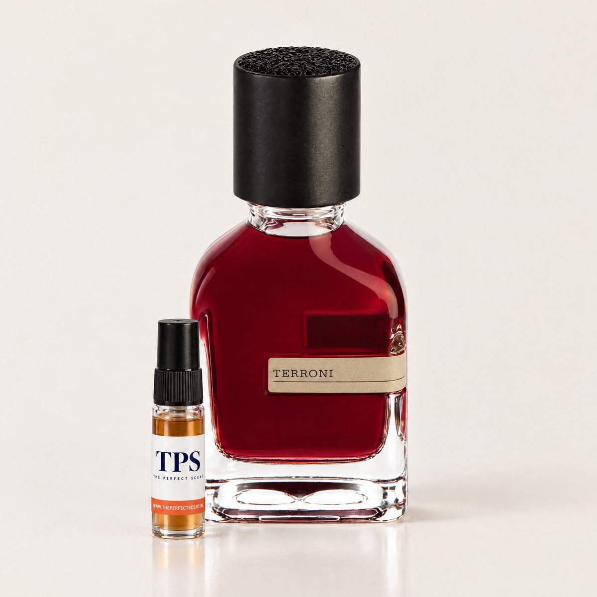 Orto Parisi Terroni bottle next to a sample from The Perfect Scent