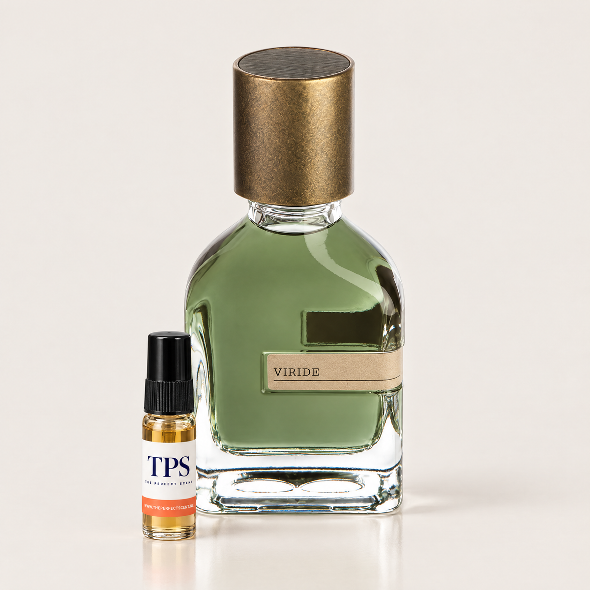 Orto Parisi Viride bottle next to a sample from The Perfect Scent